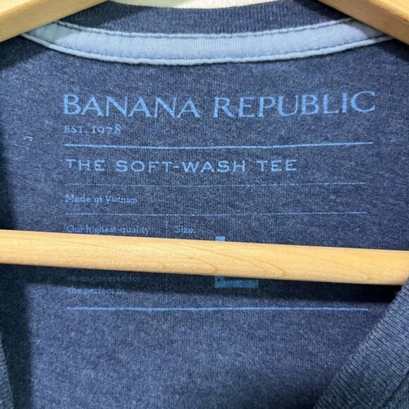Banana Republic Men’s Soft-Wash Tee Size L Blue Crewneck T-Shirt 100% Cotton - Picture 9 of 11